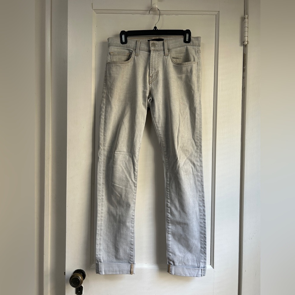 J Brand Straight Leg Jeans in Light Gray